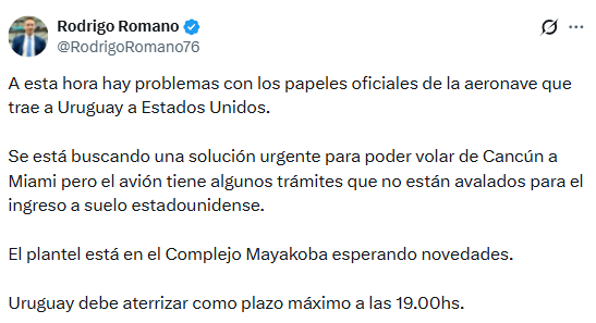Selección de Uruguay enfrenta contratiempos para viajar a Estados Unidos por problemas administrativos.