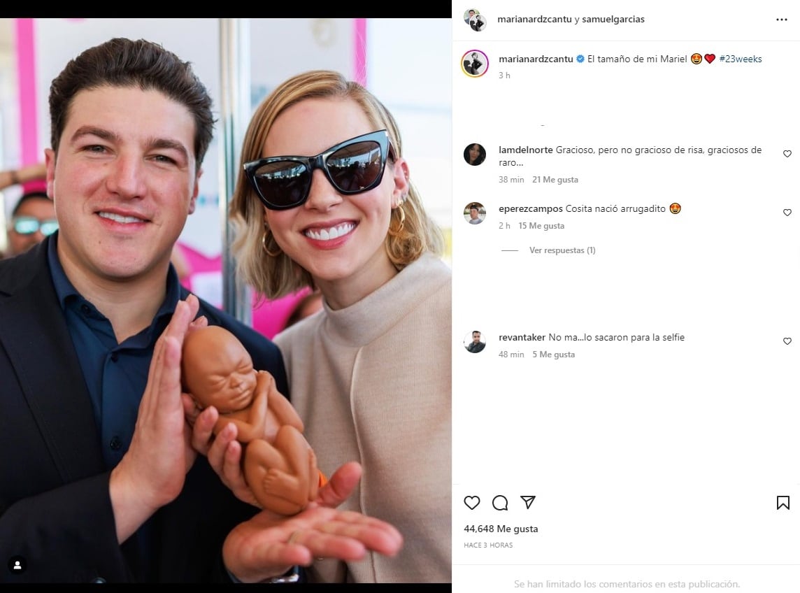 Foto del bebé de Mariana Rodríguez y Samuel García desata comentarios