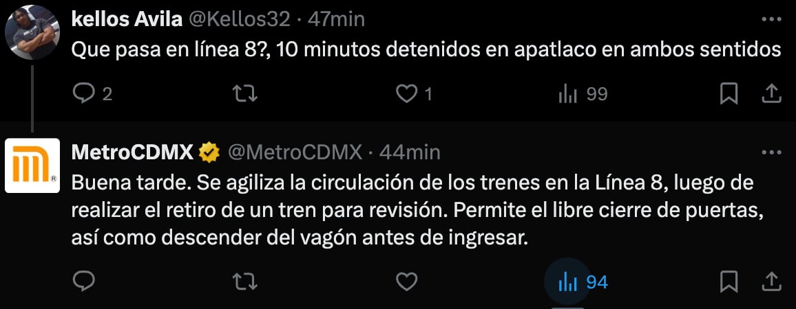 retrasos en Línea 8 del Metro CDMX