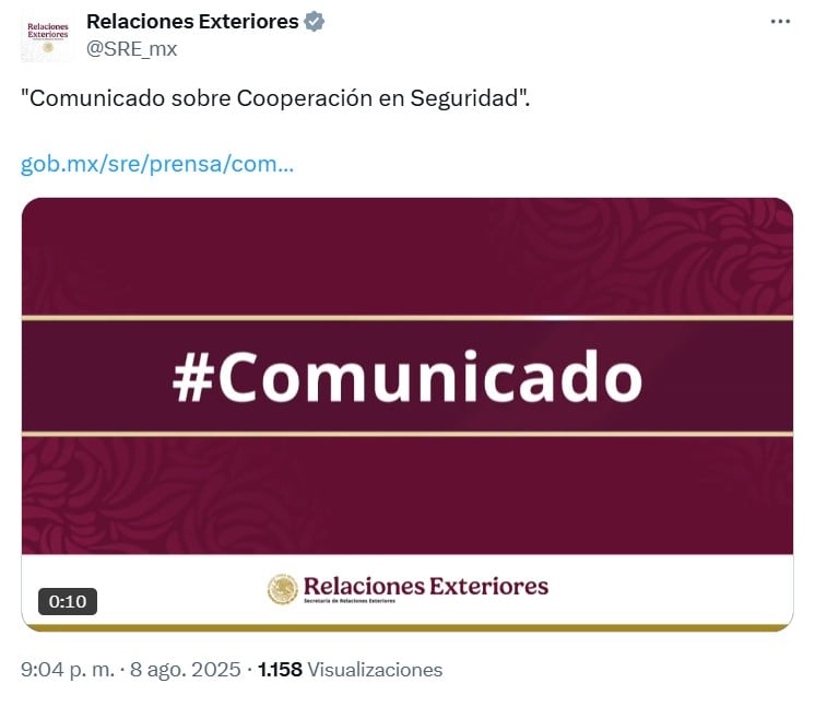 SRE responde a decreto de Donald Trump