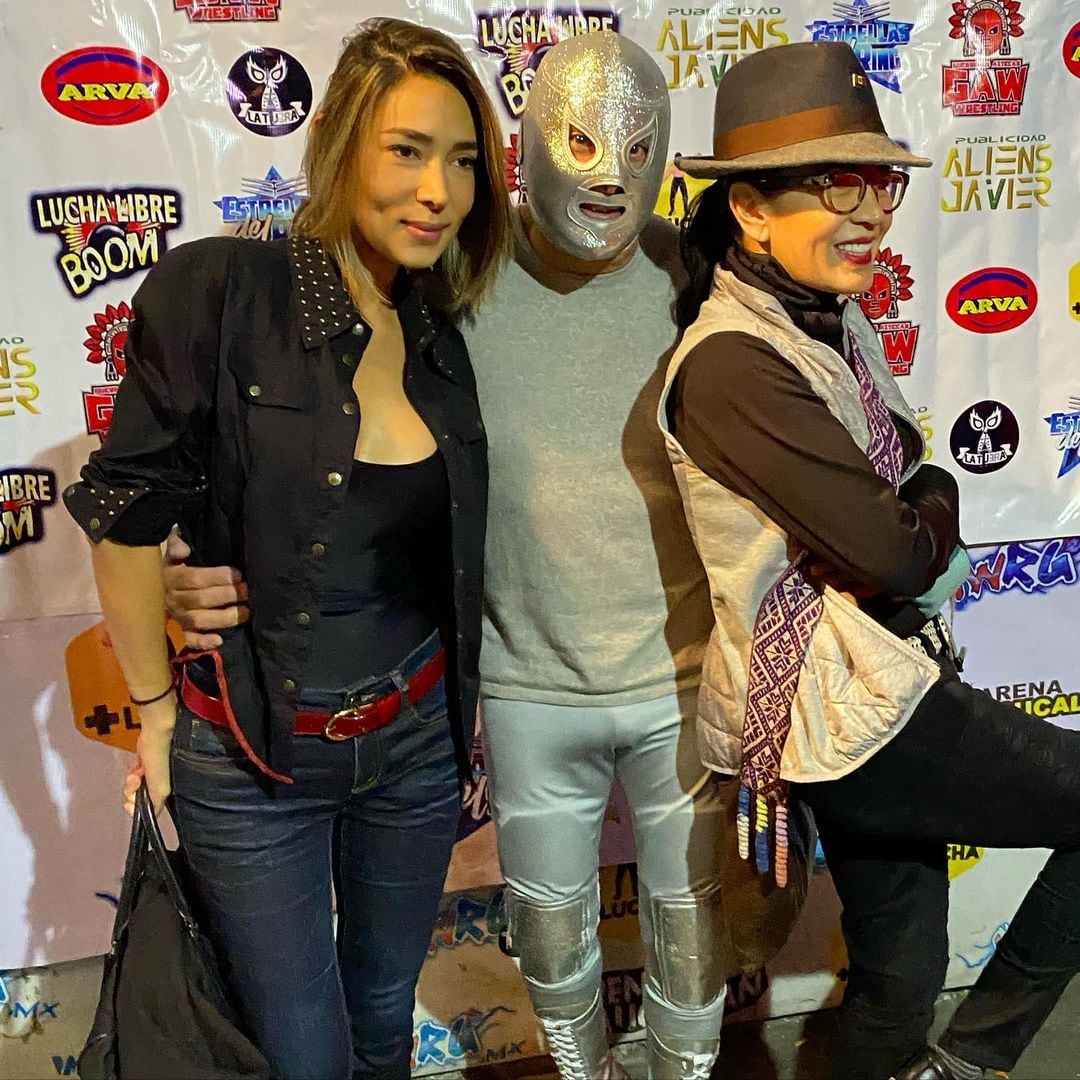 Marilé Andrade, el Santo Jr y Yolanda Andrade.