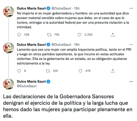 Tuits Dulce María Sauri