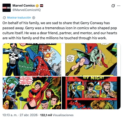 Muere Gerry Conway