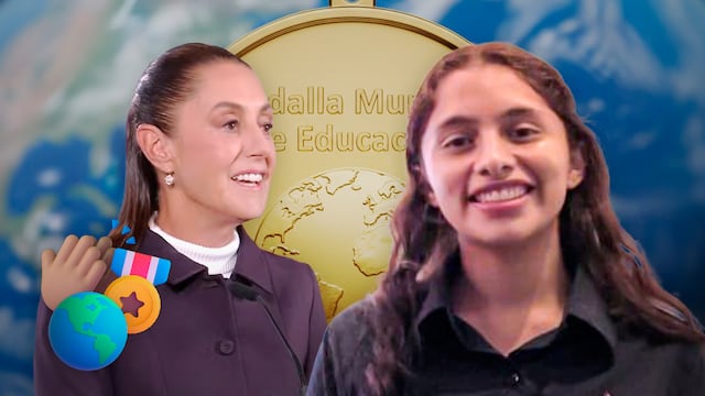 Claudia Sheinbaum felicita a Valeria Palacios Cruz por ganar la Medalla Mundial de la Educación