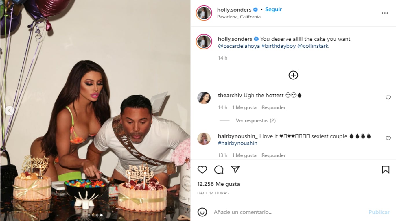 Óscar de la Hoya y Holly Sonders, cumpleaños