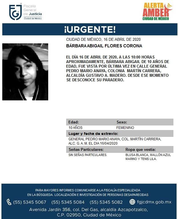 Ficha de búsqueda de Bárbara.