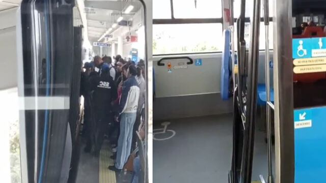 ¿Qué pasó en el trolebús elevado hoy? Exceso de usuarios generó daños a un autobús