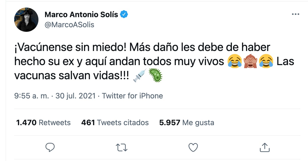 Comentario de Marco Antonio Solís