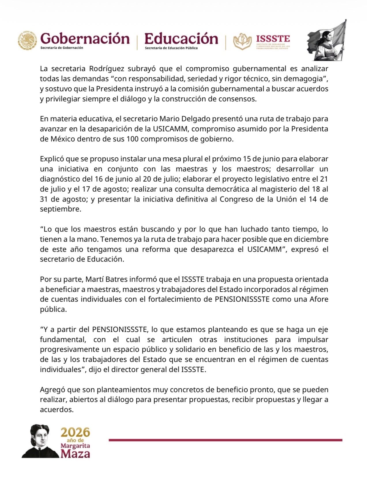 Gobernación reitera a maestros de la CNTE que pueden regresar a las mesas de trabajo cuando quieran