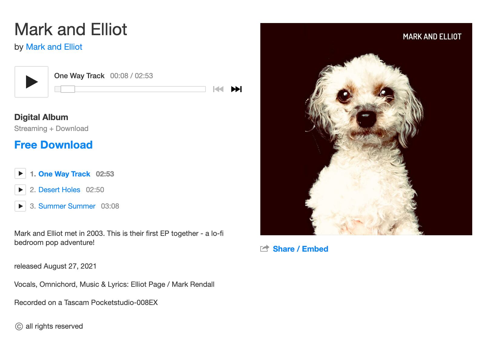'Mo', el EP de Elliot Page y Mark Rendall