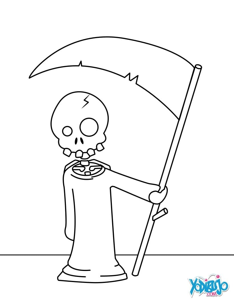 Hoz de la muerte: 7 dibujos para colorear antes de que empiece Halloween 2023