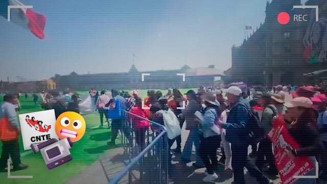 CNTE protesta durante clase masiva de fútbol en el Zócalo