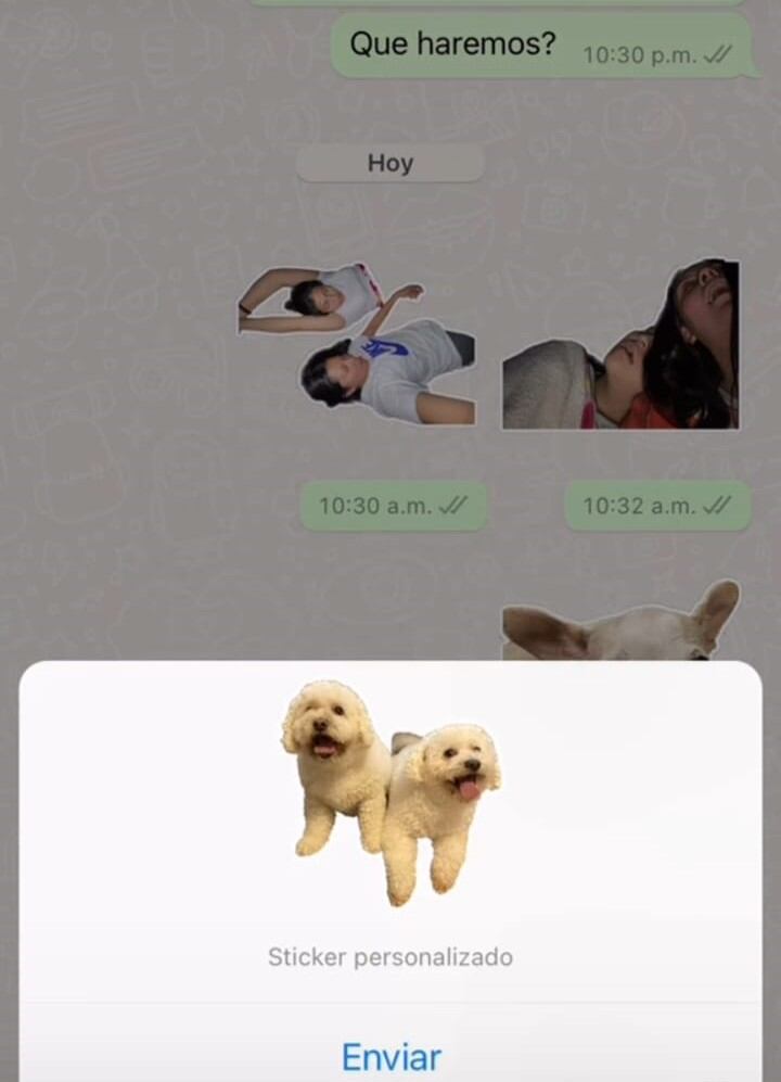 Sticker de WhatsApp creado en iPhone