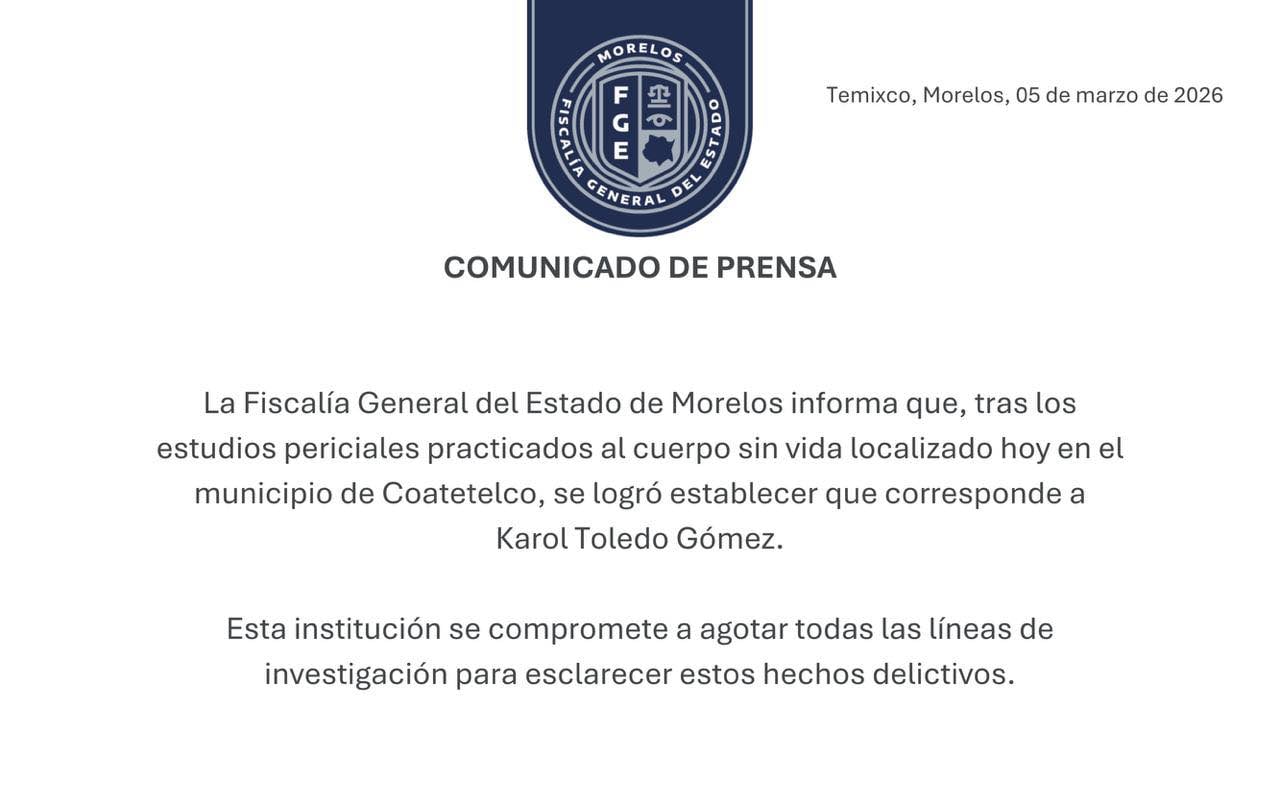 FGE sobre caso Karla Toledo