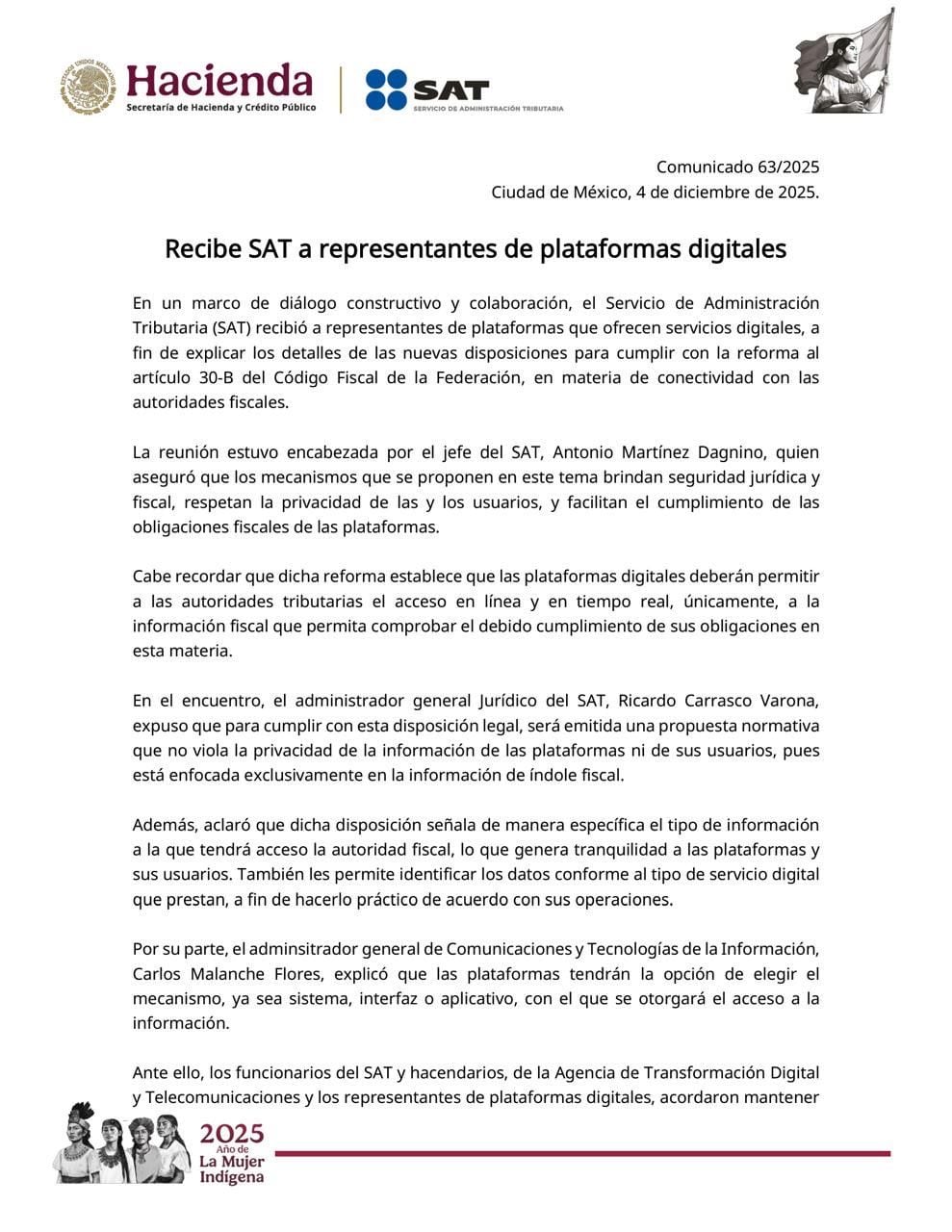 SAT se reúne con Netflix, Airbnb y otras plataformas por la reforma fiscal