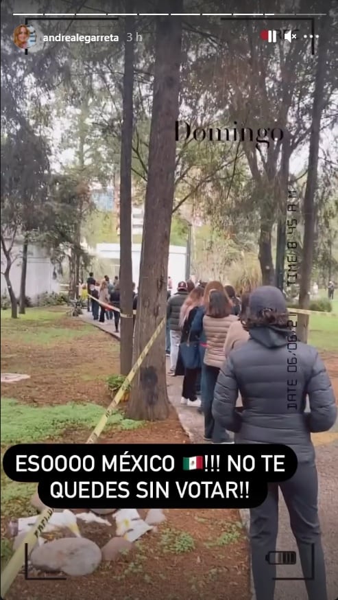 Andrea Legarreta fila votación