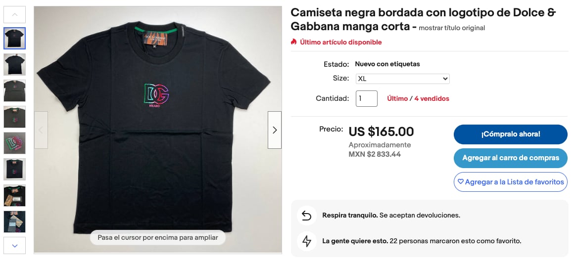 Costo de la playera Dolce & Gabbana de Néstor Isidro Pérez Salas