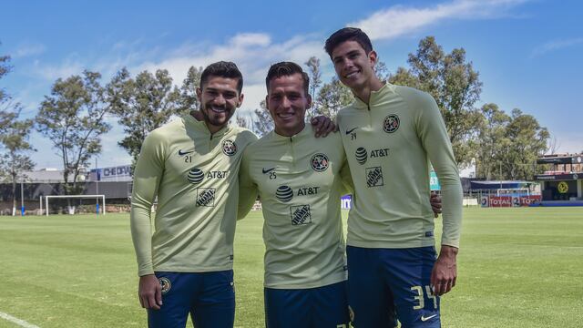 Henry Martín, Fernando González y Harte Ortega en 2019 con América