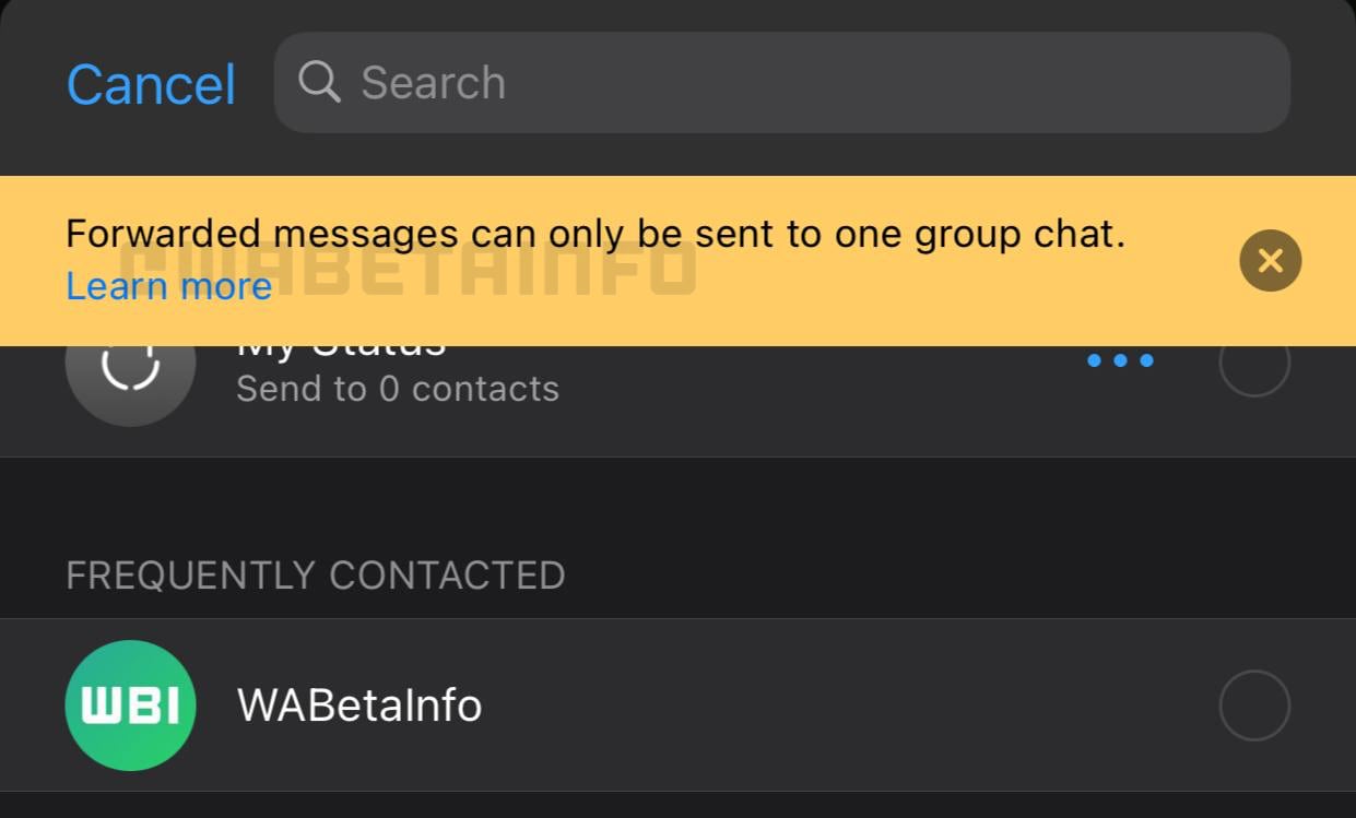 Reenvío de mensajes en WhatsApp