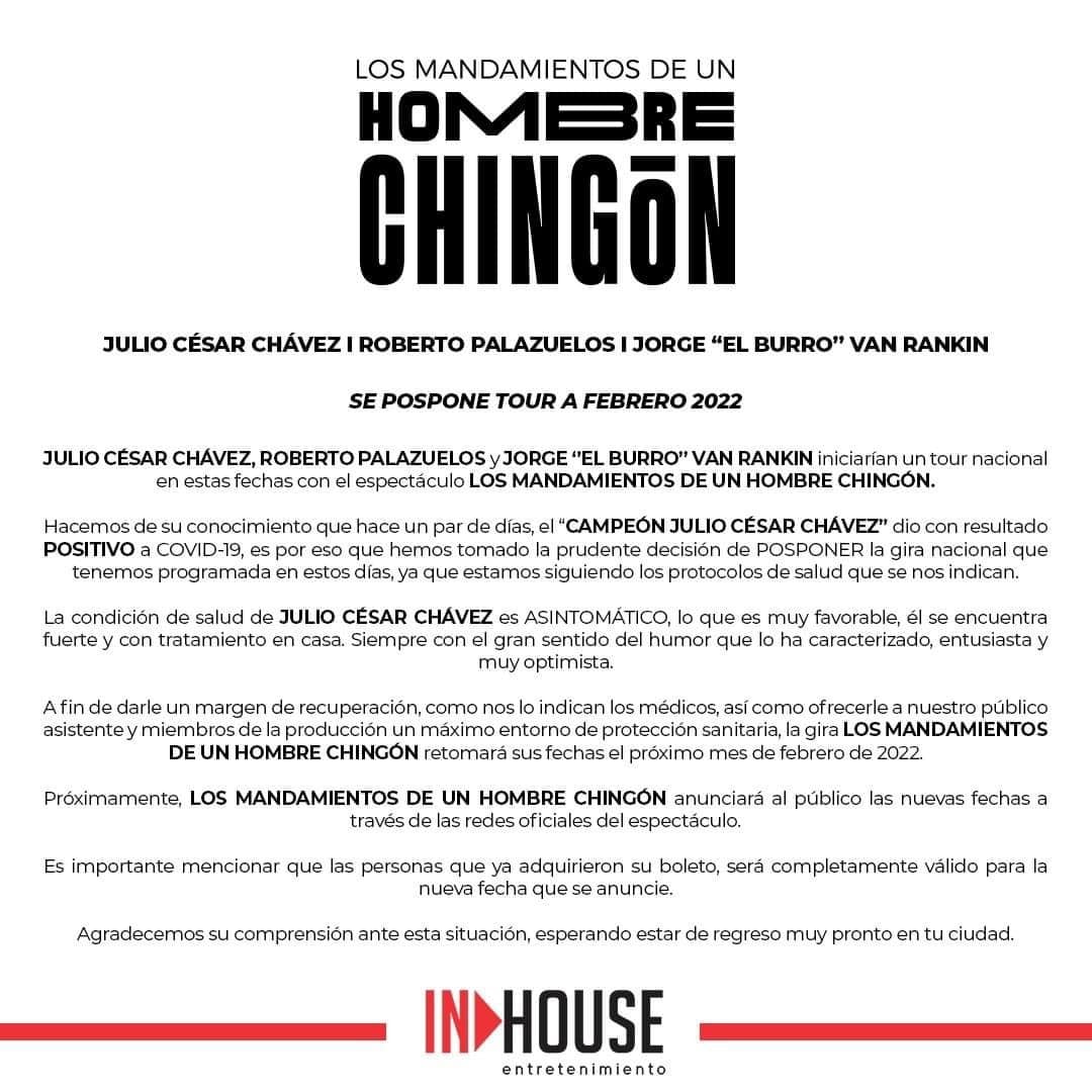 Comunicado sobre salud de Julio César Chávez