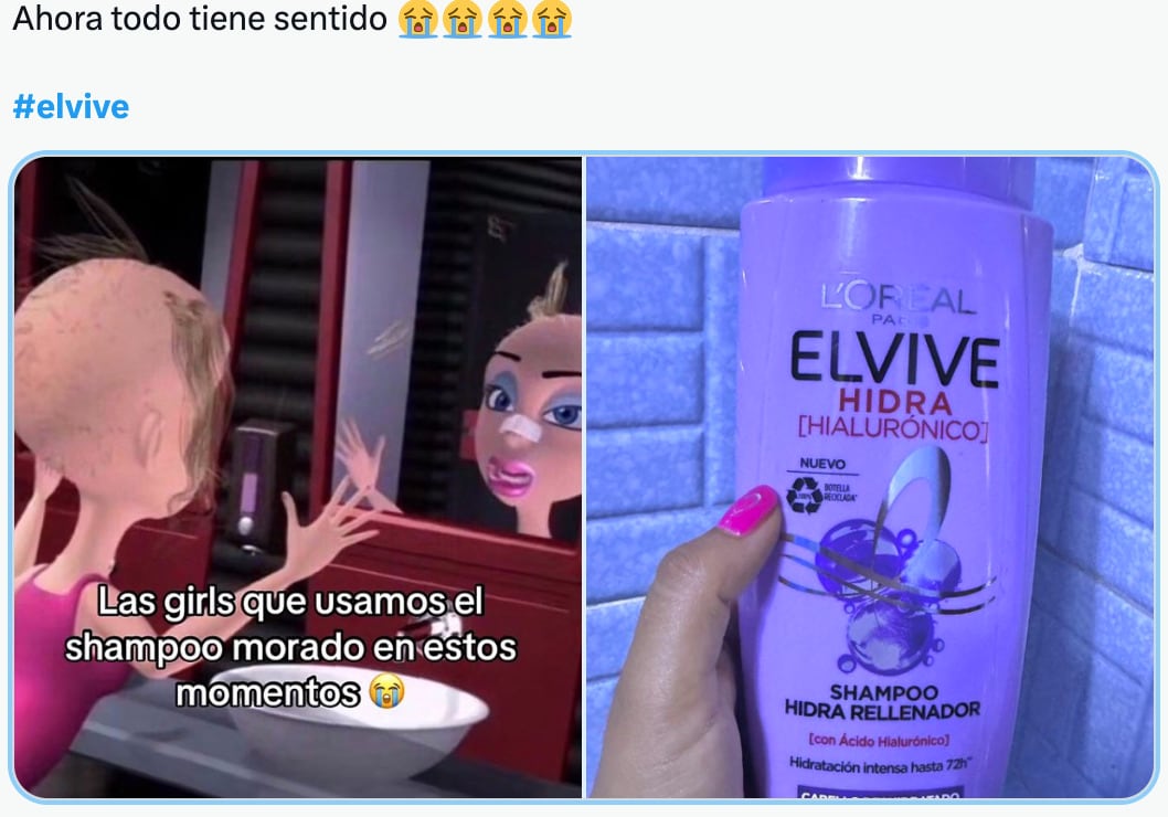 Los memes del Shampoo Elvive Morado con ácido hialurónico