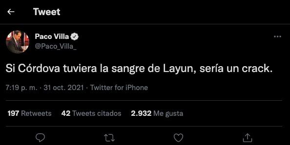 Paco Villa volvió a criticar a Sebastián Córdova