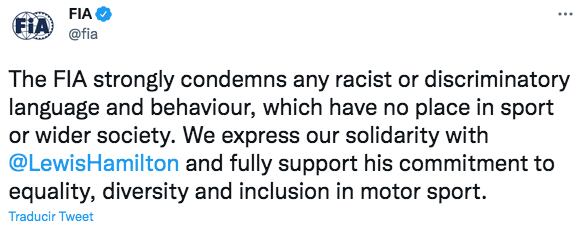Mensaje de la FIA