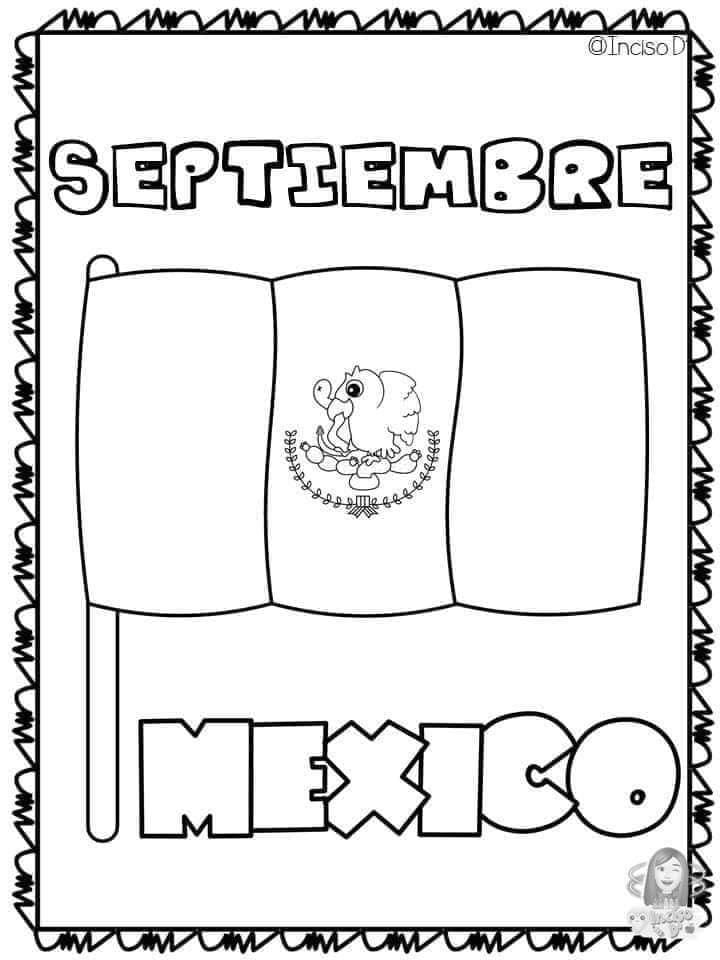 Portadas patrias del 15 de septiembre para colorear