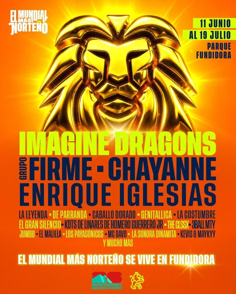 Cartel del FIFA Fan Fest en Monterrey por el Mundial 2026.