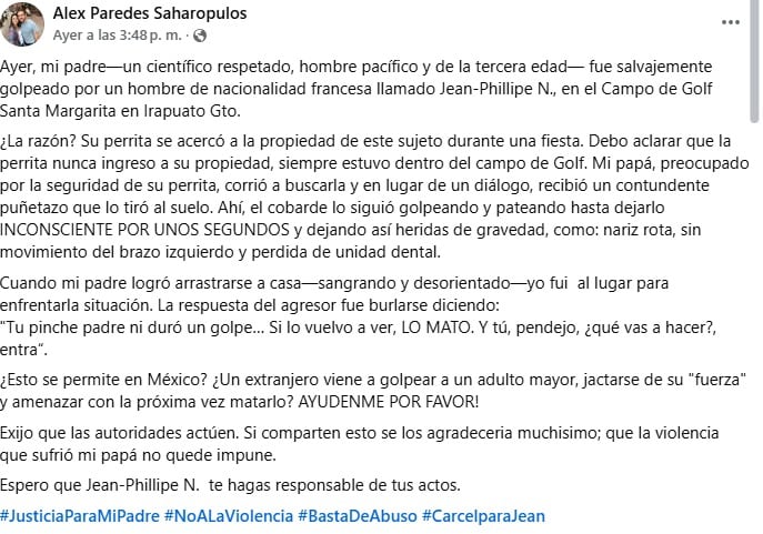 Octavio Paredes López del Cinvestav fue golpeado en Irapuato, Guanajuato