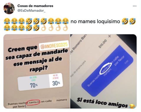 Captura de mensaje del repartidor