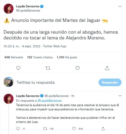 Layda Sansores ya no exhibirá a Alejandro Moreno en “El Martes de Jaguar”