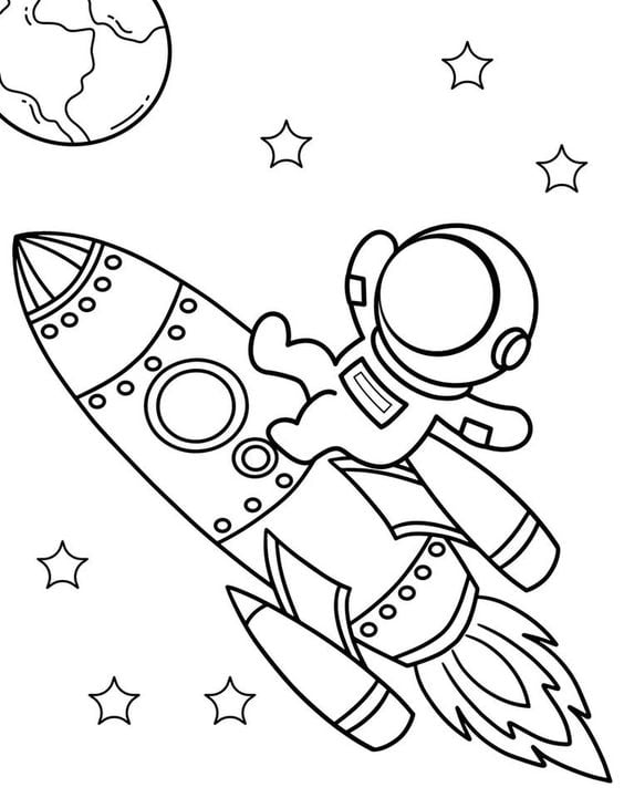 Dibujos de astronautas para colorear: 10 plantillas que puedes imprimir