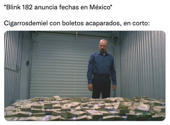 Meme por boletos agotados de Blink-182 en Ticketmaster