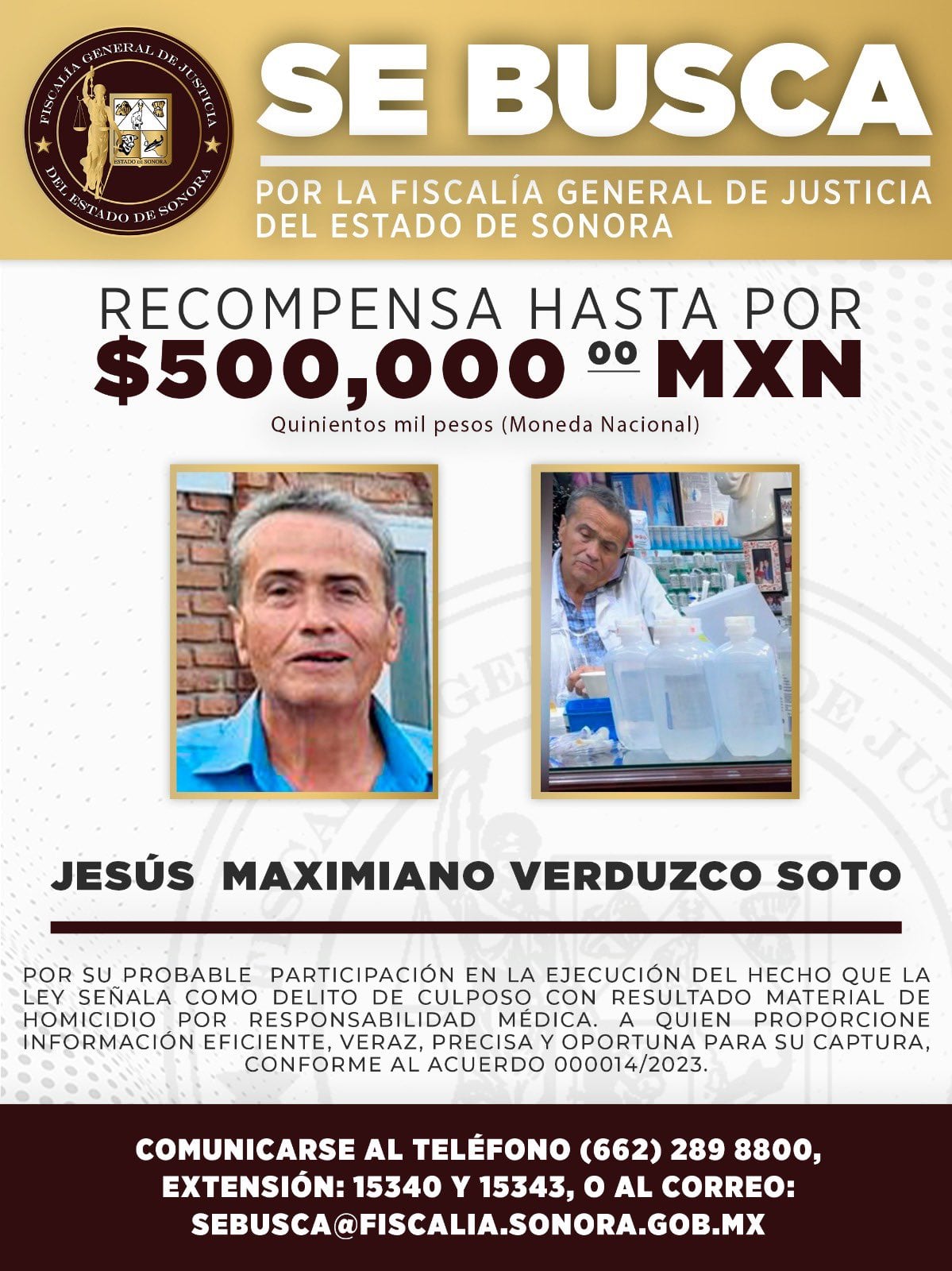 Ofrecen recompensa por Jesús Maximiano Verduzco