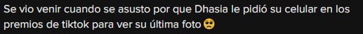 Fans creen que Dhasia Wezka vio algo en el cel de Diego Ortiz que no le gustó.