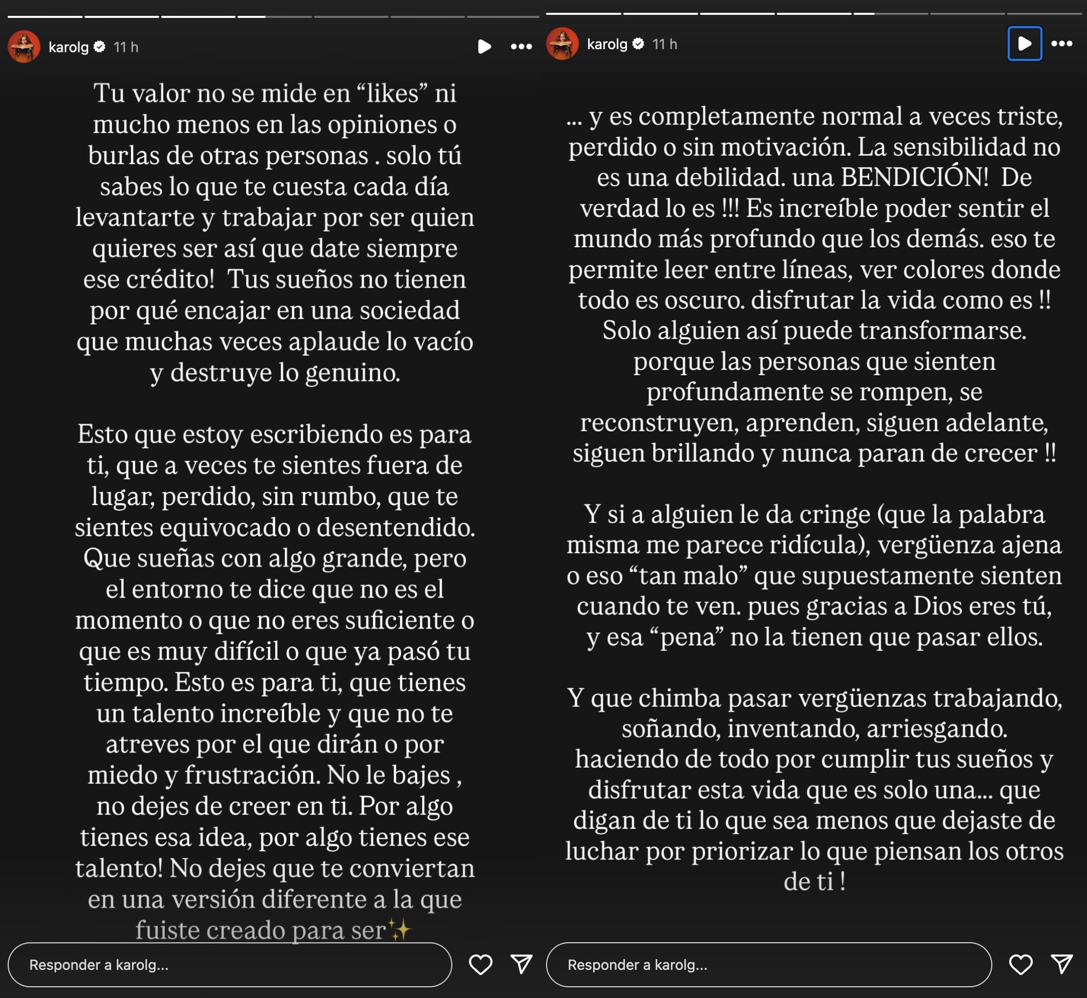 Karol G comparte una reflexión sobre los artistas incomprendidos