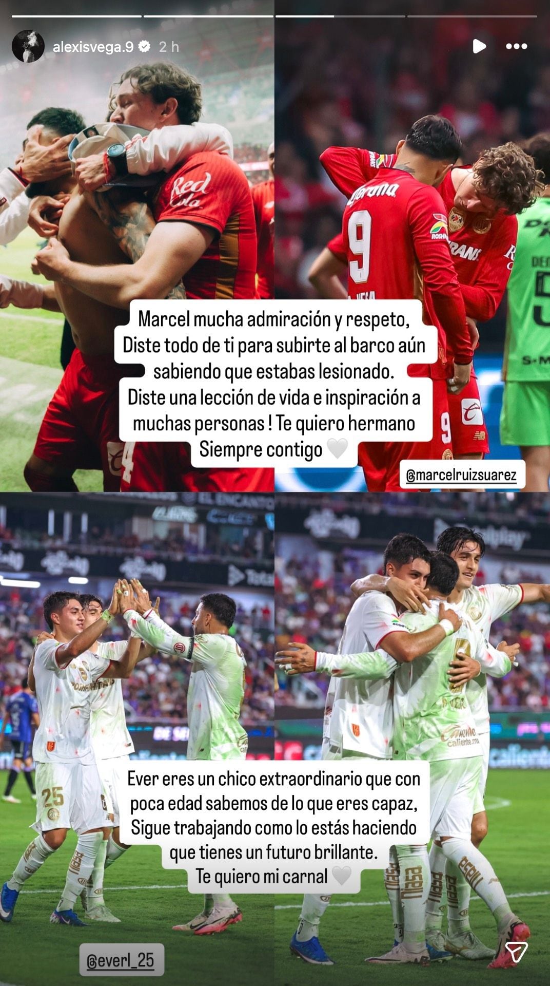 Alexis Vega tiene gesto con jugadores de Toluca que quedaron fuera del Mundial 2026.