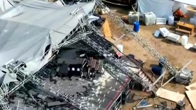 Escenario colapsado en evento de Jorge Álvarez Máynez