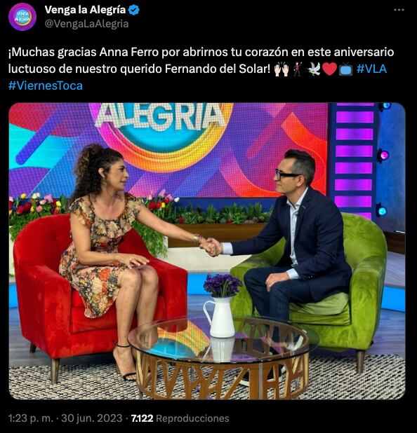 Ingrid Coronado es traicionada por Venga la Alegría e invitan a Anna Ferro, viuda de Fernando del Solar