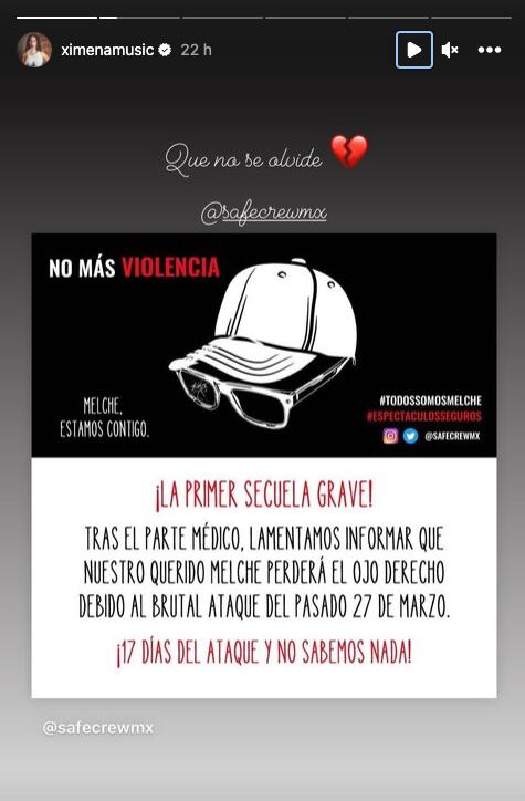 Ximena Sariñana sigue exigiendo justicia para Luis Miguel Melche