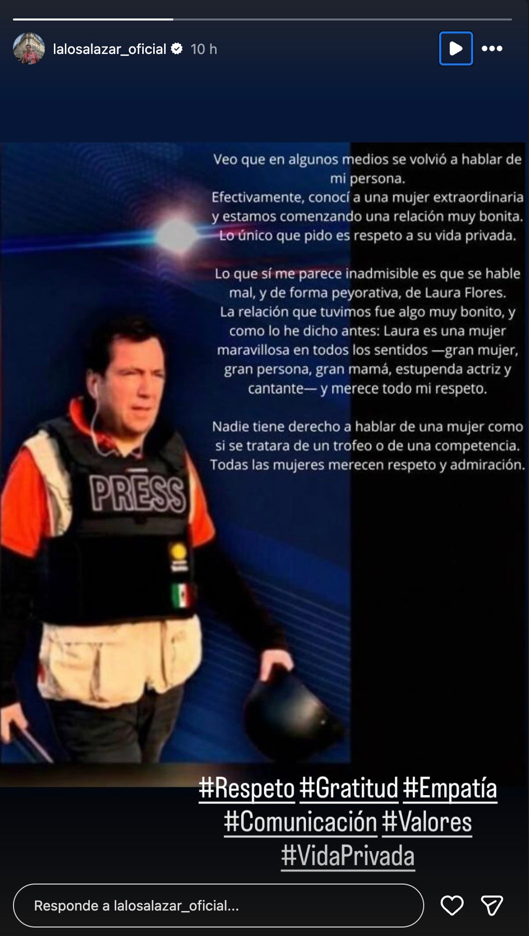 Lalo Salazar comparte comunicado para confirmar que tiene novia