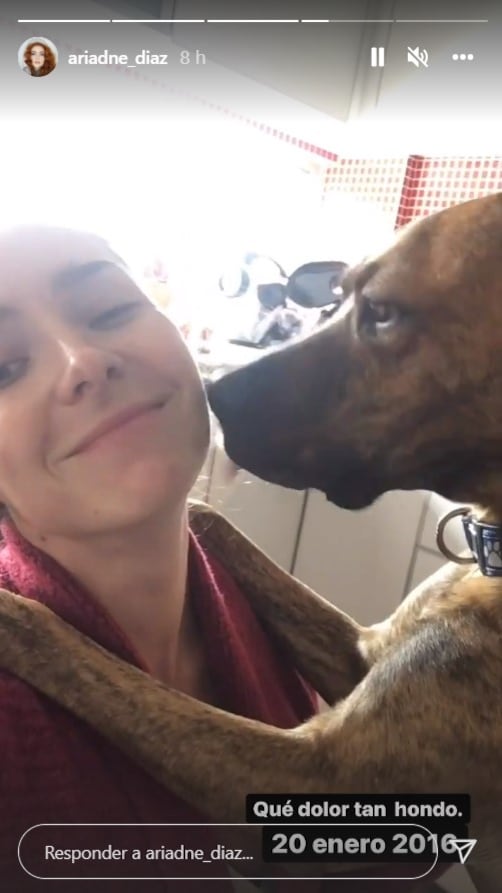 Ariadne Díaz recuerda a su perrita
