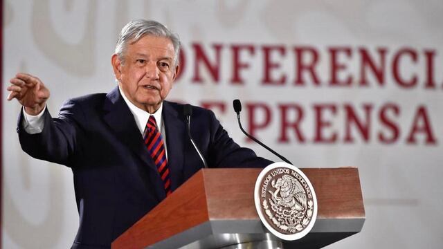 El presidente López Obrador en conferencia de prensa.