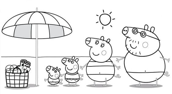 Dibujos de Mamá Cerdita, la madre de Peppa Pig, con temática de primavera