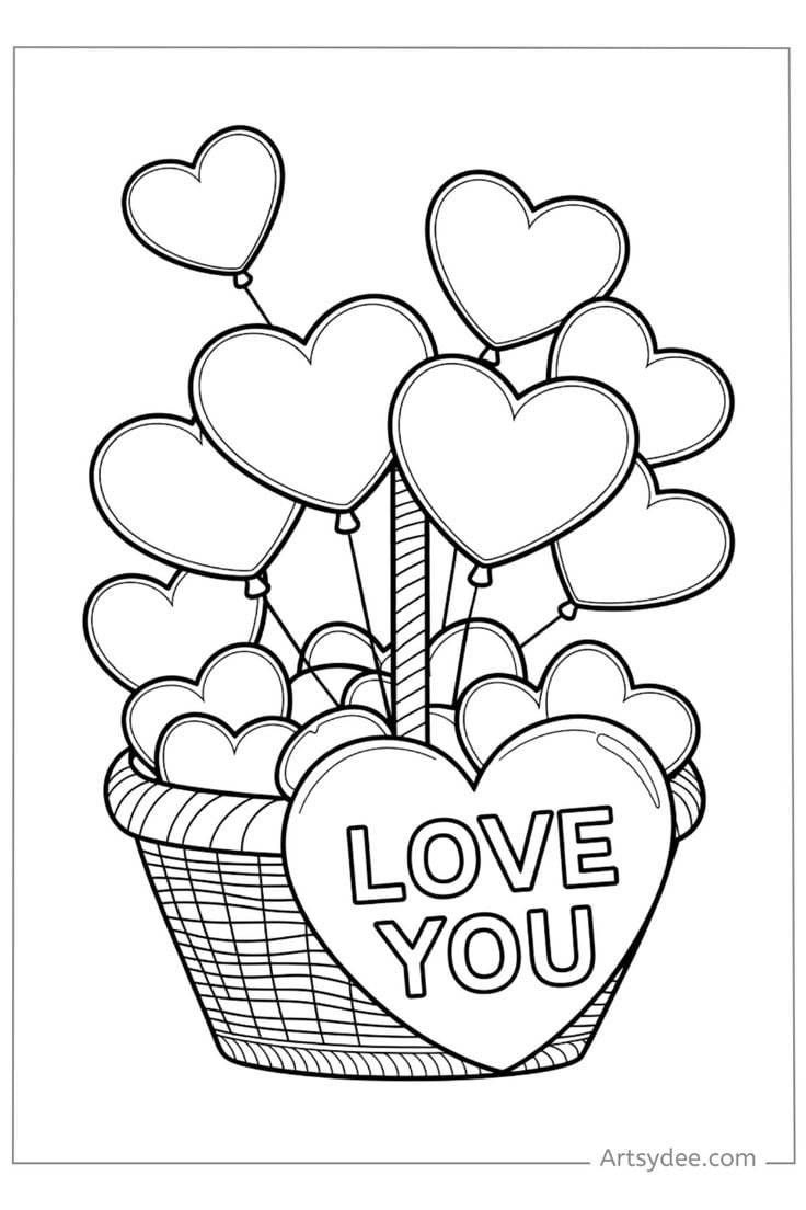 10 imágenes del Día del Amor y la Amistad: Dibujos bonitos para colorear e imprimir por San Valentín