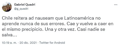 Gabriel Quadri sobre triunfo de Gabriel Boric