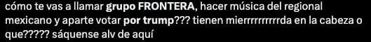 Cancelan a Grupo Frontera por promover el voto por Donald Trump.