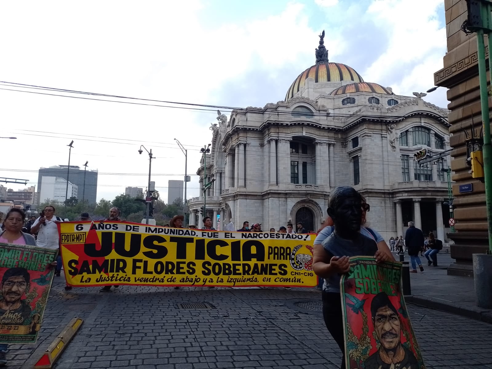 Marcha por asesinato de Samir Flores