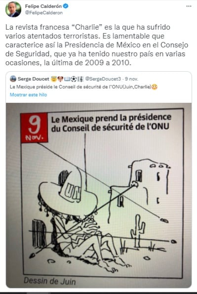 Felipe Calderón critica a Charlie Hebdo